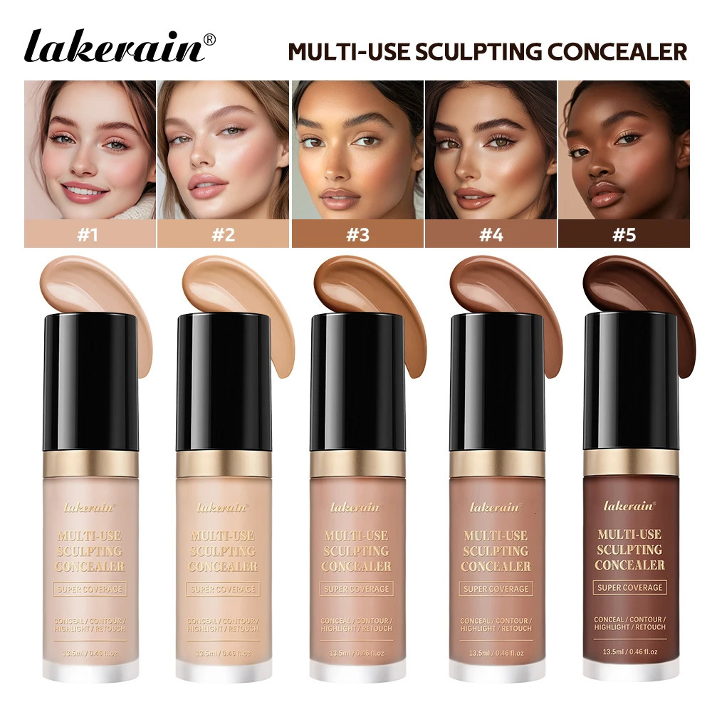 lakerain 5 color multipurpose concealer natural finish brighten skin tone cover dark circles concealer liquid 250813
