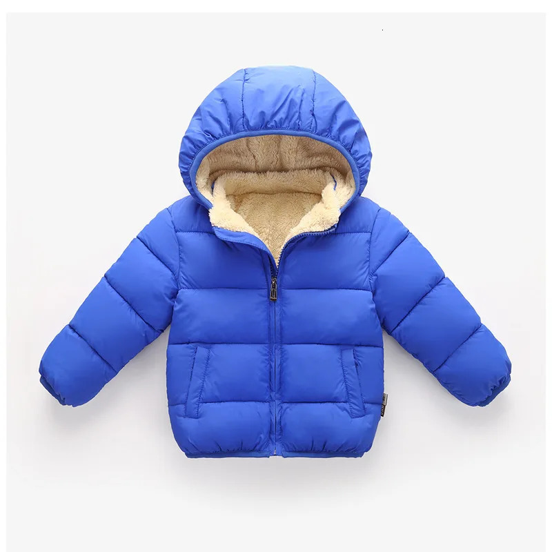 1pcs Boy Girl Coat Baby Winter Thick Down Jackets Kids Warm Plush Thicken Outerwear Clothes Fur Hooded Jacket Children Snowsuit 250813