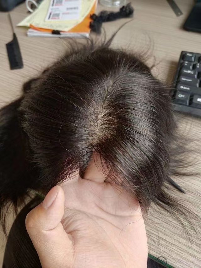 Chestnut brown silk base european virgin hair topper human hair toupee for women 15x16cm straight with clips