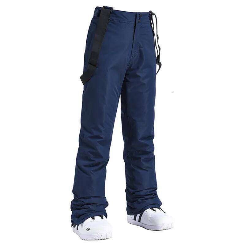 High Quality Men Women Winter Thick Warm Skiing Windproof Waterproof Suspender Trousers Snow Snowboard Pants Plus Size