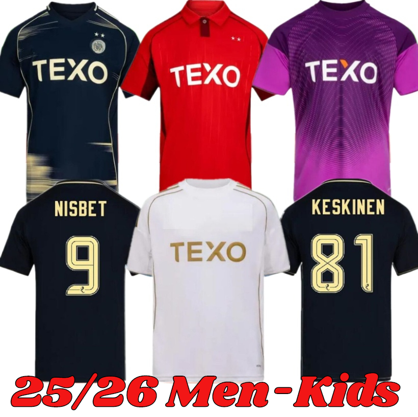 S- 2XL 2025 Aberdeen CLARKSON DEVLIN Soccer Jerseys home AWAY 25 26 HELTNE NILSEN JENSEN McGRATH POLVARA MORRIS men kids kit Football Shirts