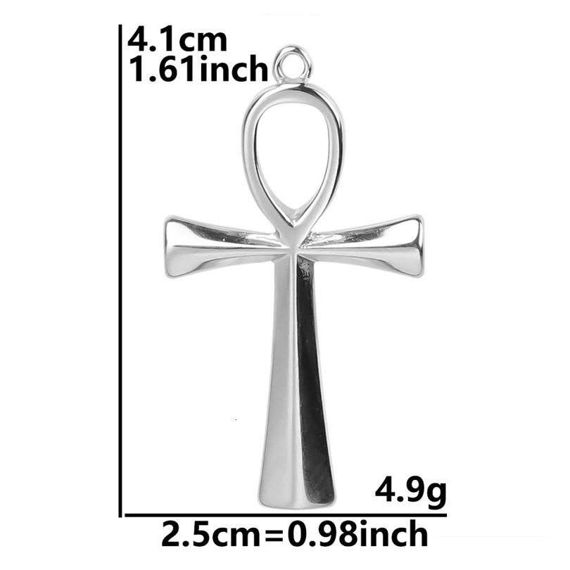 4mm Width Stainless Steel Jewelry Chain Necklaces For Women Men Accessories Ankh Cross Pendant Charm Necklace Statement Fashion 250812