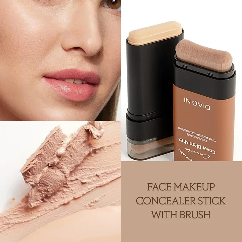 Matte Foundation Cream Stick Multi-Use Eraser Makeup Full Coverage Waterproof Lasting Oil-control Cover Base With brush 250813