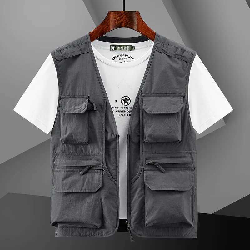 Multi-ket Summer New Mens Tactical American Hiking Fishing Vest Mens Photographer Mesh Workwear Sev Tool Vest Y250814