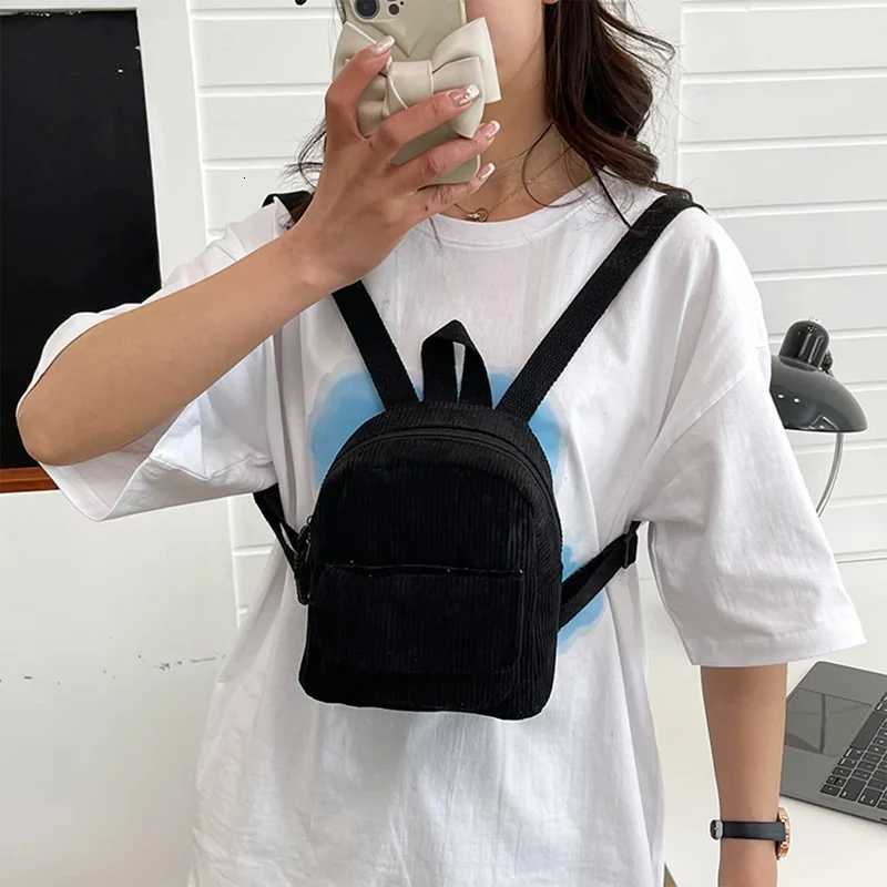 Women Fashion Mini Backpack Versatile Corduroy Backpack Casual Student Girls Bookbag Retro Travel Backpack Aesthetic Purse XJ250814