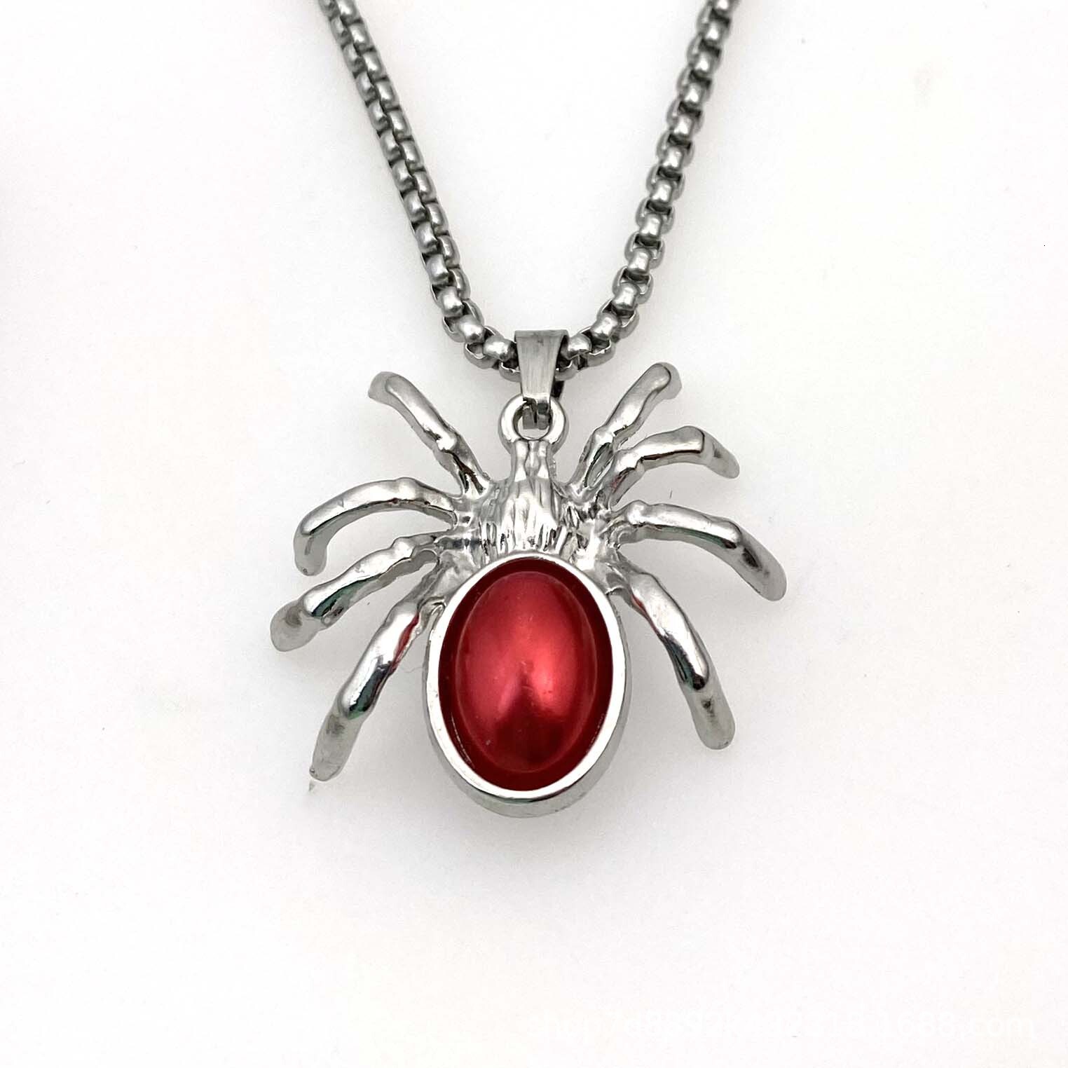 Gothic Dark Pendant Necklace Ins Style Personality Long Spider Collarbone Halloween Sweater Chain