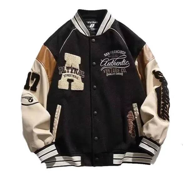 American Style Trendy Brand Men's Baseball Cap Embroidered Loose Fit Patchwork Casual Jacket For Couples Spring Au