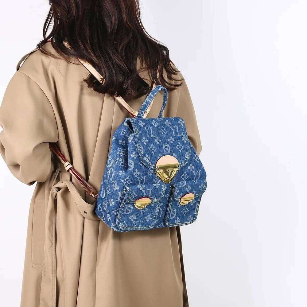 Hot Selling Denim Backpack Large Capacity Lightweight Adjustable Crossbody Shoulder Bag For Women Travel Commute Essentials Designer Bags
