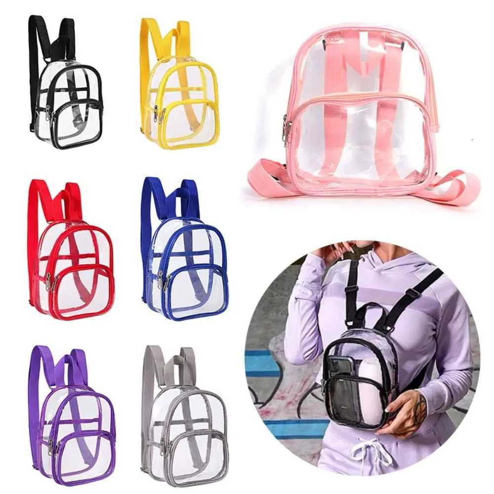 Summer New Fashion Transparent PVC Backpack Women Travel Knapsack Student School Bags Small Handbags Casual Mini Backpack XJ250814