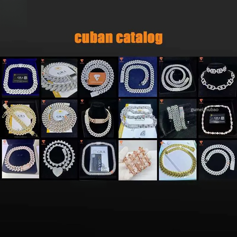 New 15mm VVS Moissanite Dia k Necklace Sterg Sier Miami Hip Hop Cuban Chain Jewelry for Women Through testing, free home delivery is available.