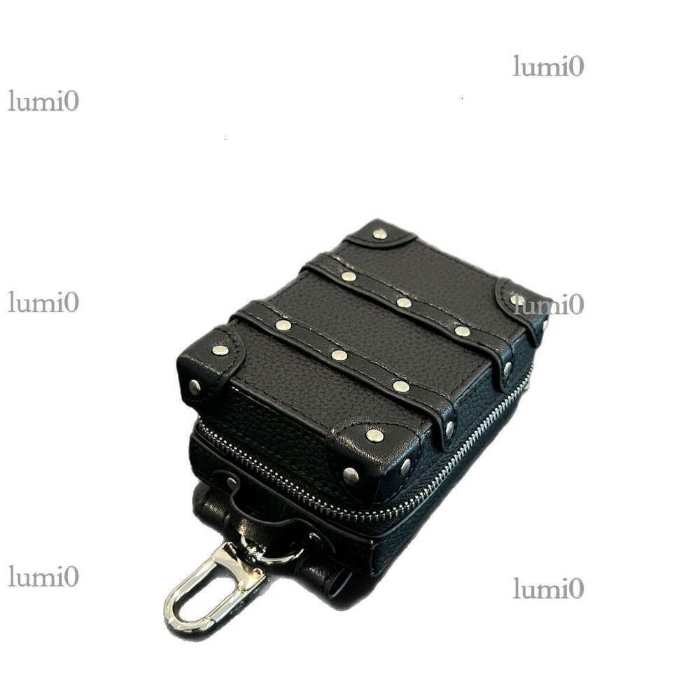 New Box Bag Pendant Keychain Zipper Accessories Wear-Resistant Leather Square Clip Ins
