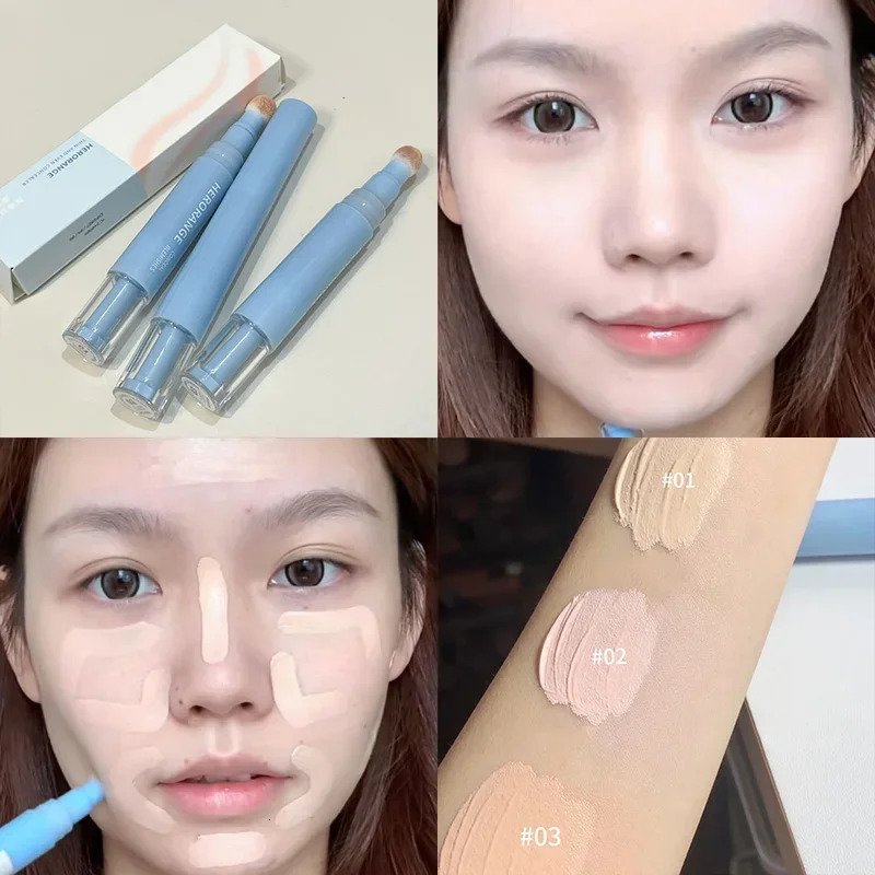 Soft Plush Head Concealer Pen Detail Covering Dark Circles Even Skin Tone Oil Control Foundation Face Holding Makeup 250813