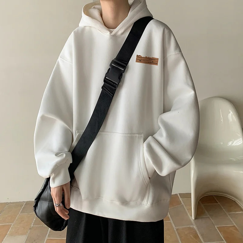 Suede Hooded Sweatshirts For Men Autumn Y2K Streetwear Printed Hoodies Hip Hop Fashion Retro Fleece Hoody Clothes 250813