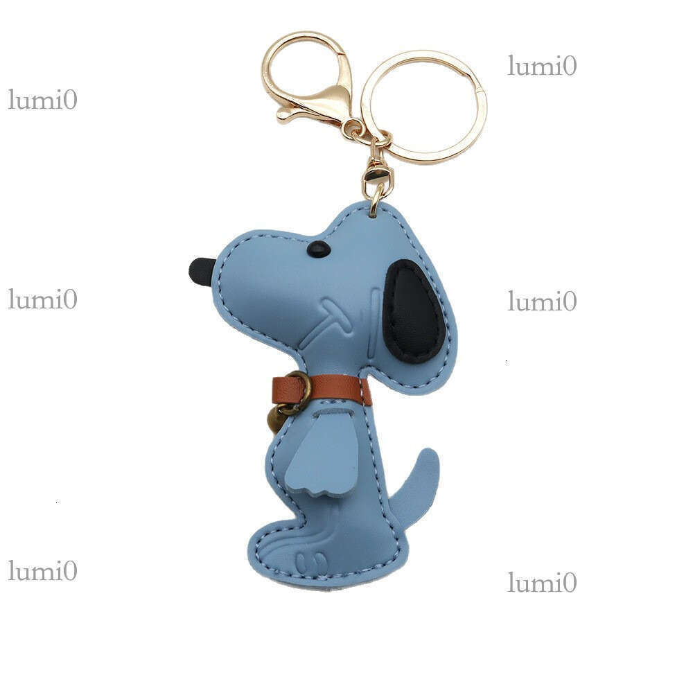 Dog PU Bag Creative Couple Bell Puppy Car Keychain Leather High-end Pendant