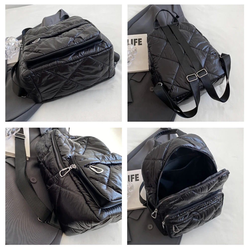 Summer Trend Women Backpack Pearl Cotton Bag Pack Travel Student Schoolbag Teen Girls Bookbag Outdoor 250813