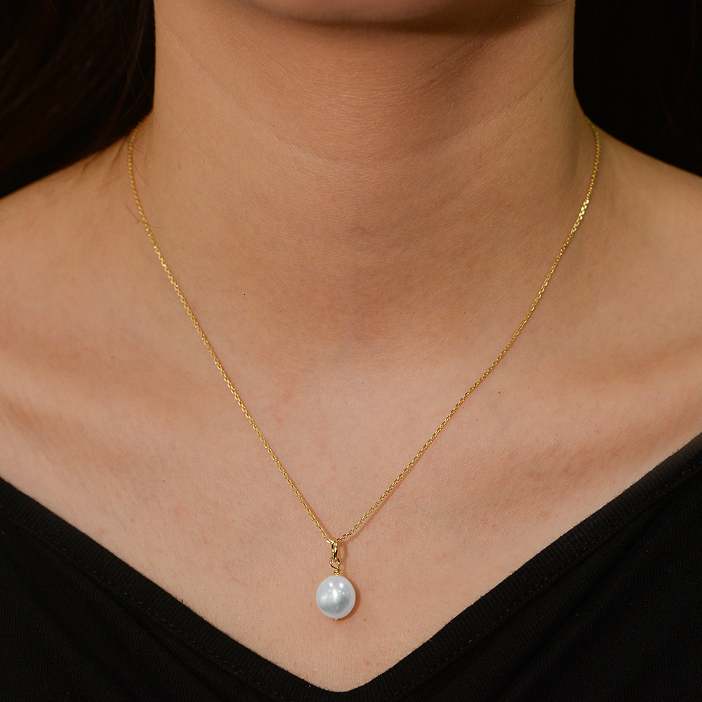 S Pure Sier Natural Freshwater Necklace for Women, Baroque Irregular Pearl Pendant Clavicle Chain