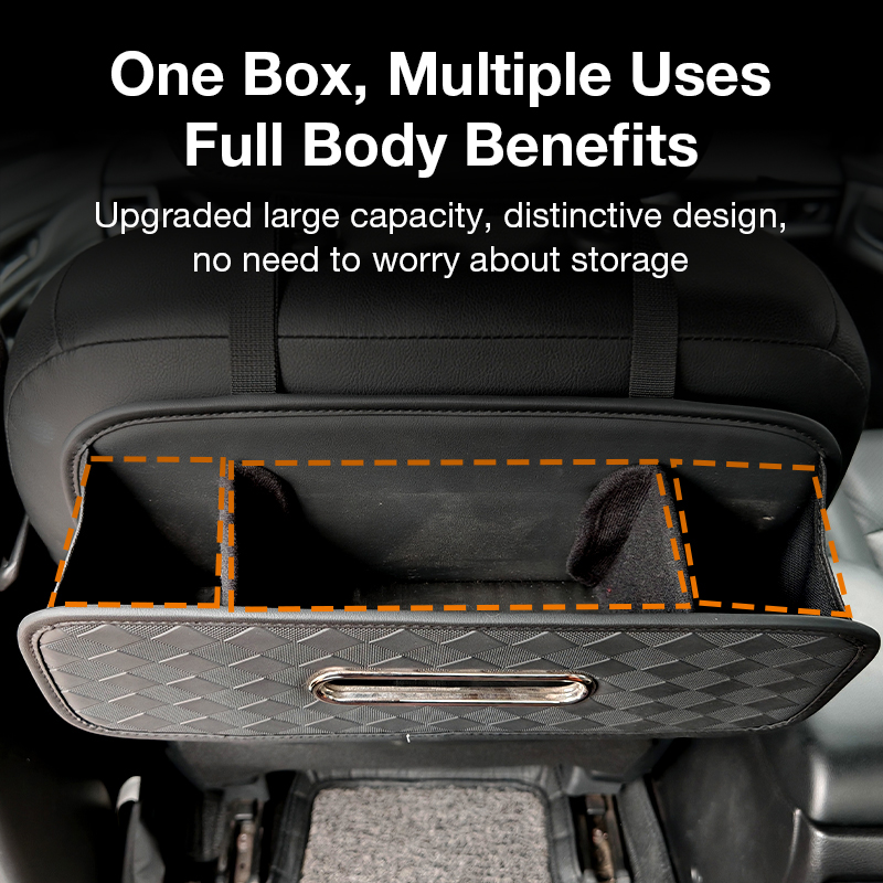 Car Organizer Car seatback storage box, multi-functional tissue box, car water cup holder, seat back storage compartment, interior decorations