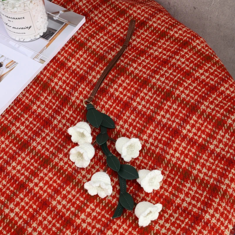 Handmade Genuine Leather Flower Bag Pendant Exquisite Osmanthus Tulip Keychain Original Fashion Bag Pendant 250813