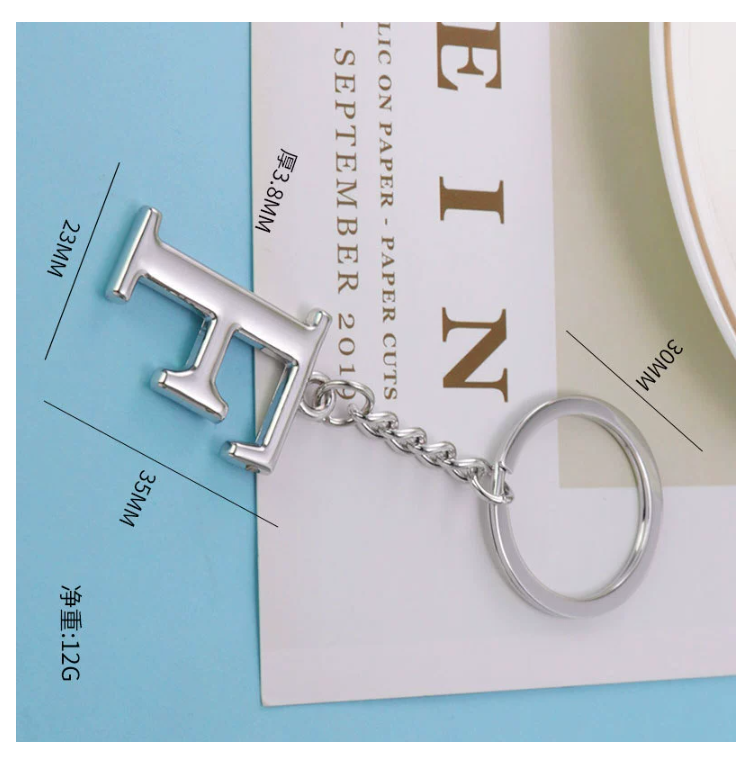 Key Rings Jewelry Diy A-Z 26 Letters Keychains Stainless steel Car Ring Men Women Charm Gift Chain Party Customized small gift keychain, personal name