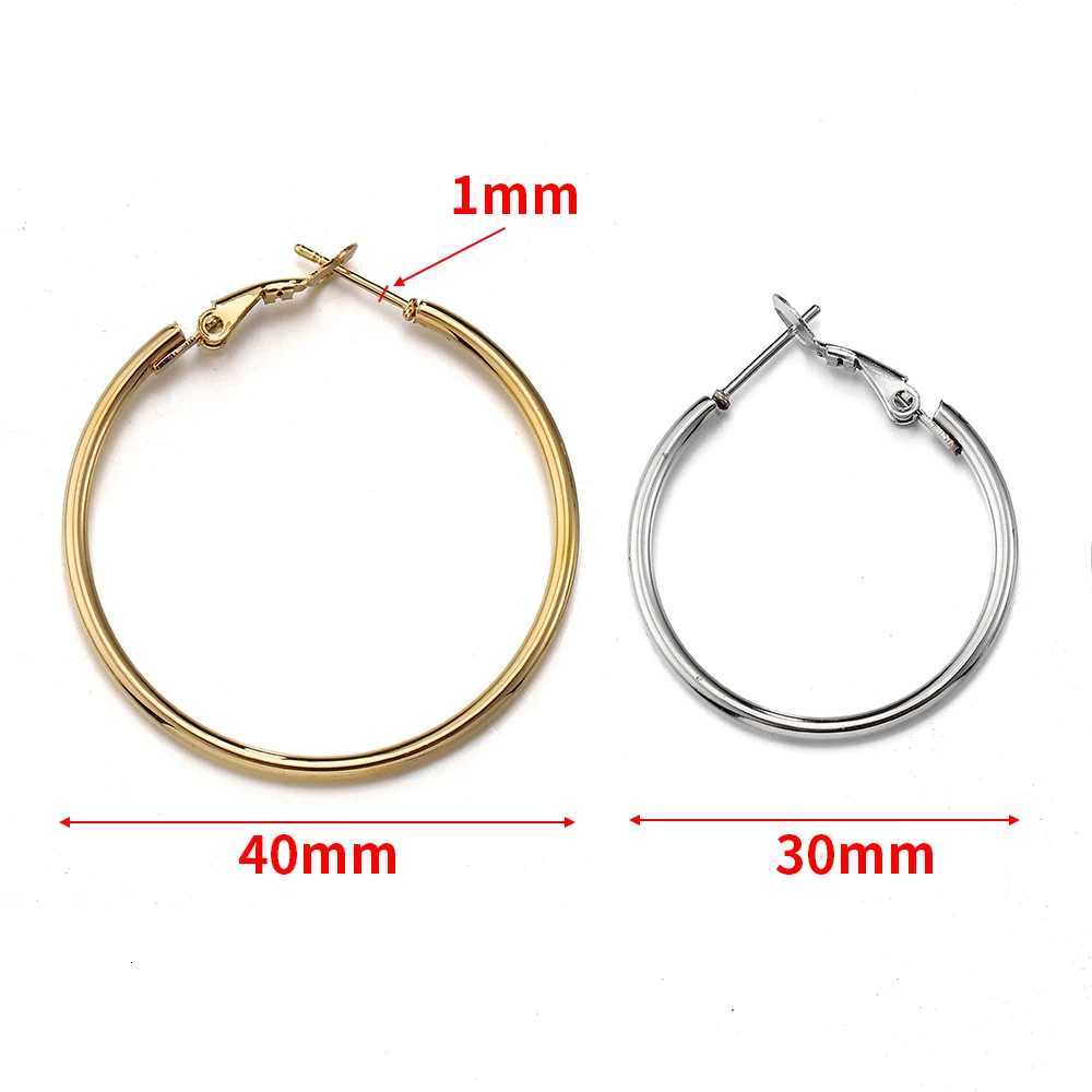 10pcs 2pcs Stainless Steel Round Big Circle Hoop Earrings Hoops Gold Color Earrings Fashion Women Jewelry Making DIY Accessories XJ250814