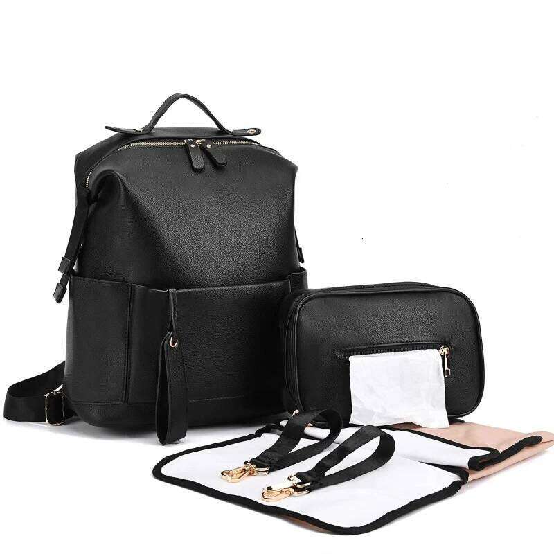 Mother Backpacks Multifunction Leather Diaper Bags Large Capacity Baby Items Storage Outdoor Travel Maternity Backpack