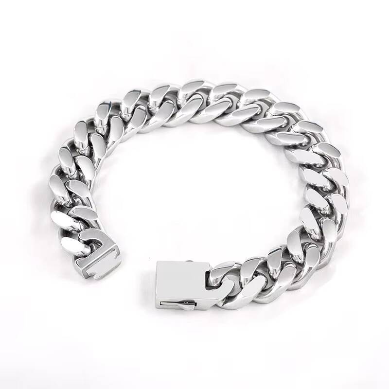 Classic Minimalism Stainless Steel Plating Gold Smooth Surface Cuban Link Mens Bracelets for Friendship