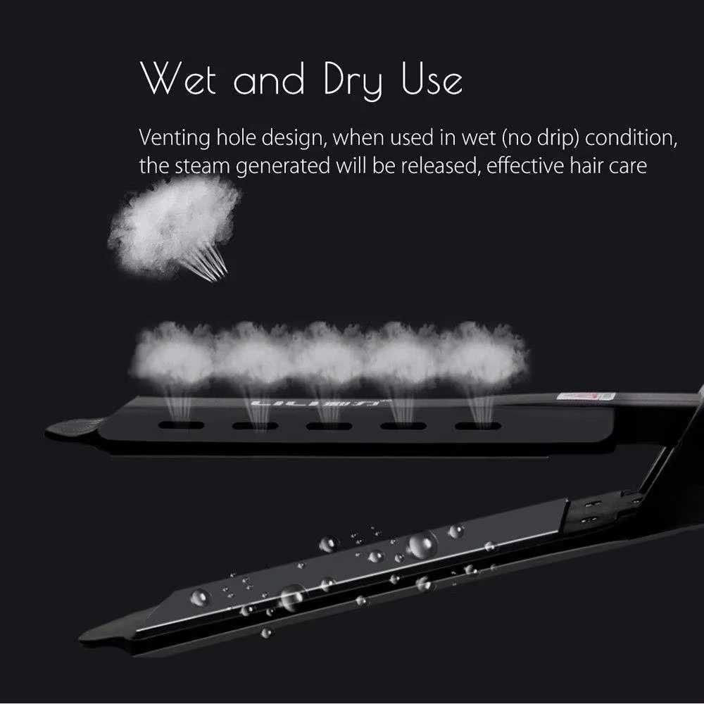 Dual Use Hair Straightener Curling Iron 4 Temperature Settings Portable Styling Tool for Straightening Curling Air Bangs W250814