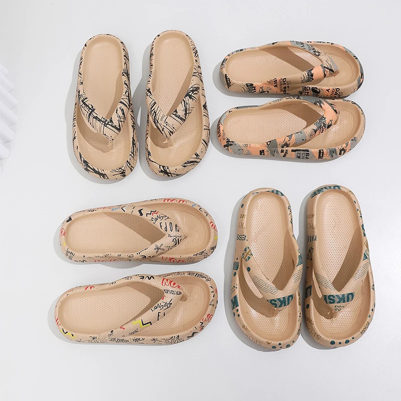 Summer Women Comfort Flip-Flop Leopard Soft Thick-Soled Cloud Slippers Travel Vacation Beach Shoes Women Sandals 250809