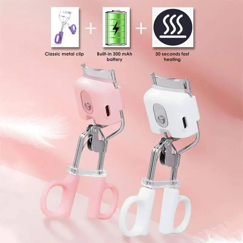 Electric Eyelash Curler Portable Electric Heated Comb Eye Lash Long Lasting Eyelashes Thermal Eyelash Curler Makeup Tools 250813