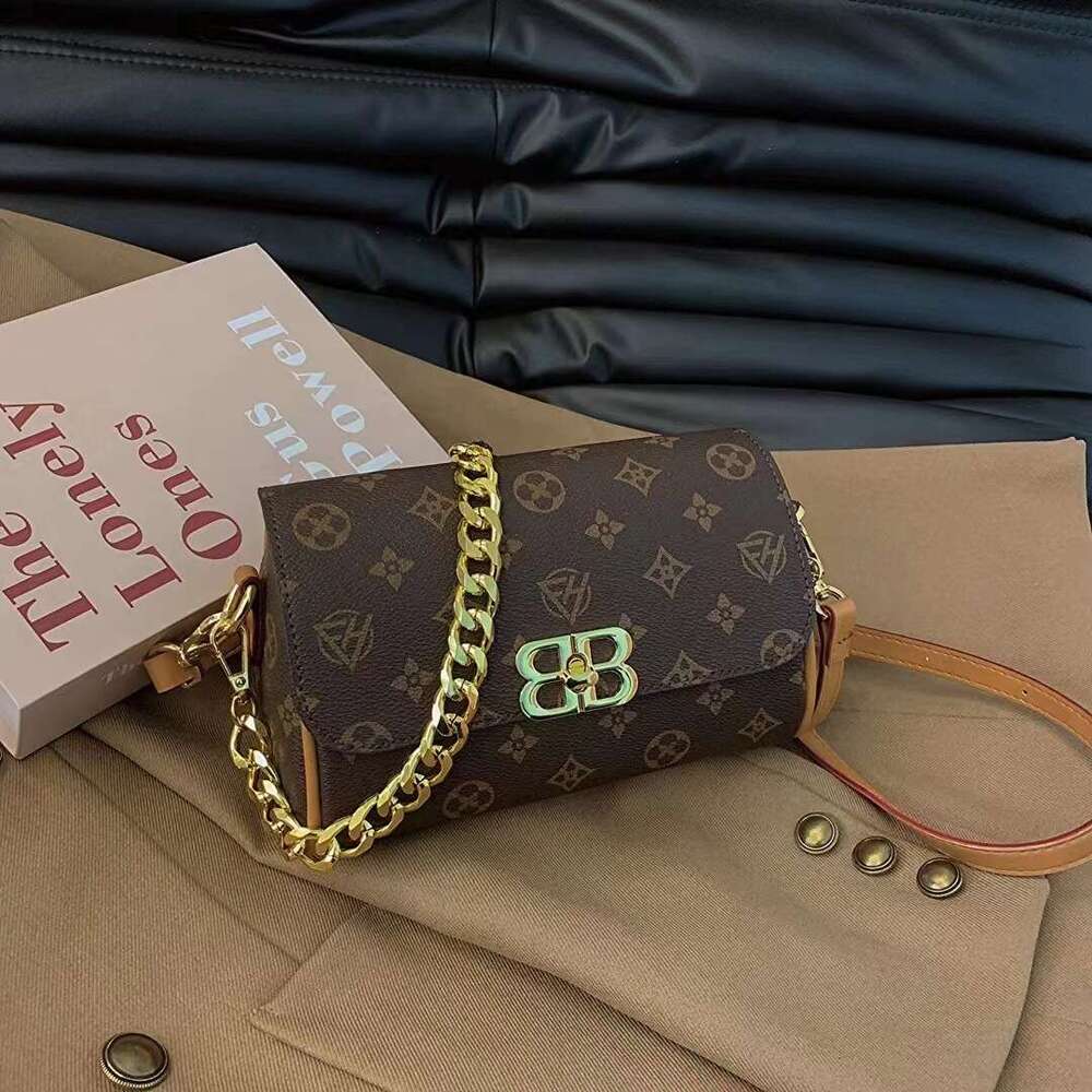 Designer Bag Luxury Bag Fashion Print Crossbody - Stylish PVC Shoulder Purse With Chain Strap, Trendy Casual Handbag Shoulder Bag Women Brown/Contrast