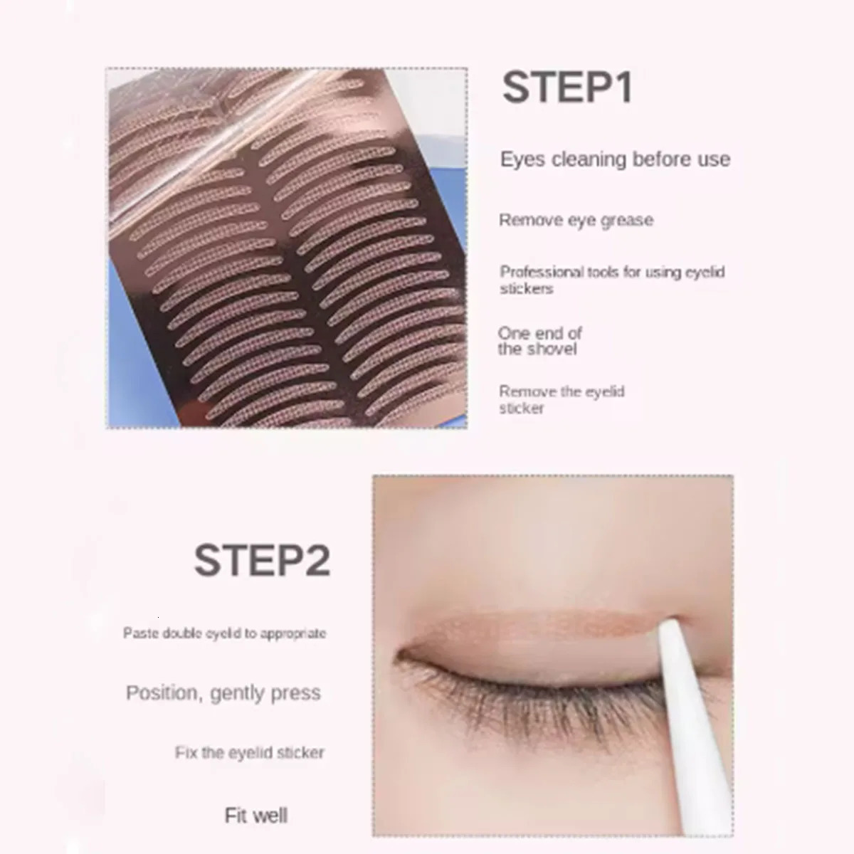 200PCS/180PCS Double Eyelid Tape Invisible Stickers Transparent Double Eye Tape Adhesive Fiber Eye Lid Lift Strip Eyelid Tools I 250811