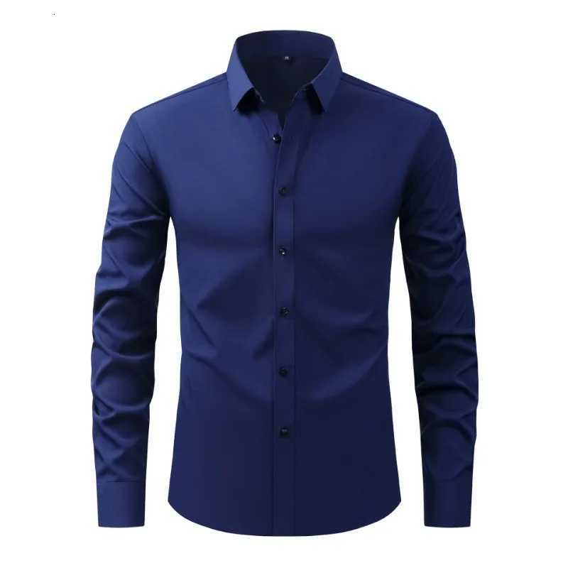 Business Casual Solid Color Shirts for Men Clothing Fashion Long Sleeve Comfortable Tops BlousesXJ250804