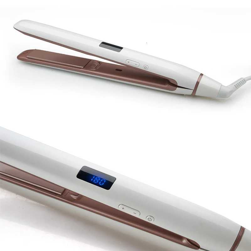 2 in 1 Heated Hair Straightener Comb Professional Hair Flat Irons Curling Brush Gold Titanium Alloy Hair Straightening Flat Iron W250814