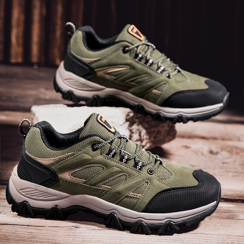 Outdoor hiking anti-skid trekking leisure sports student running men wear-resistant work shoes black