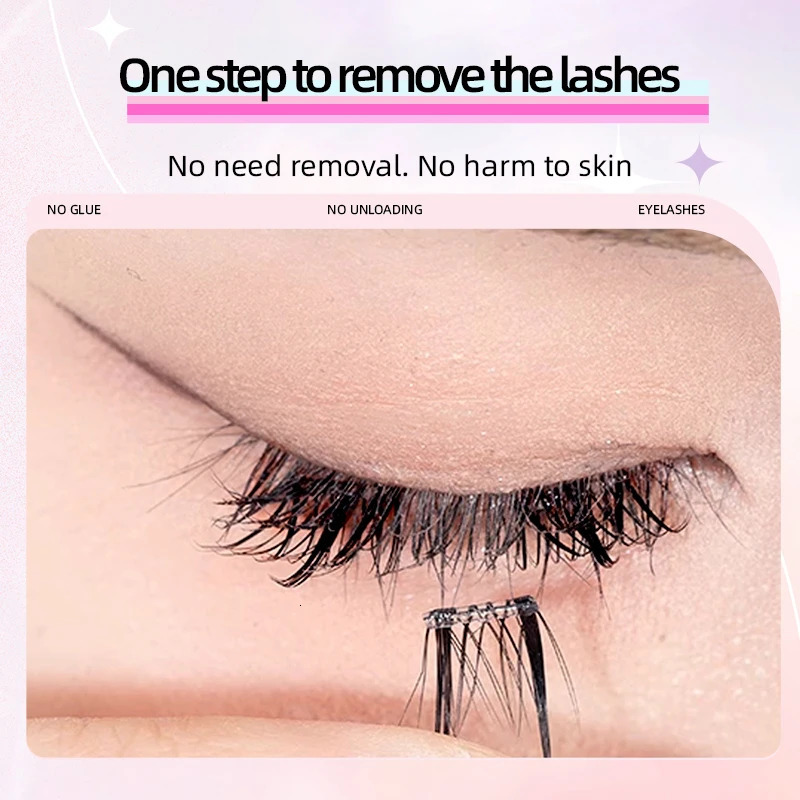Yelix Selfadhesive Glue Free False Eyelashes Reusable DIY Segmented Lashes Clusters No Needed Natural Soft 250811