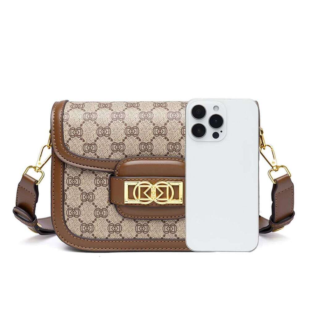 Hot Selling Vintage Geometric Print Shoulder Women Lightweight PU Accent Adjustable Strap Crossbody Bag For Daily Commute Designer Bags