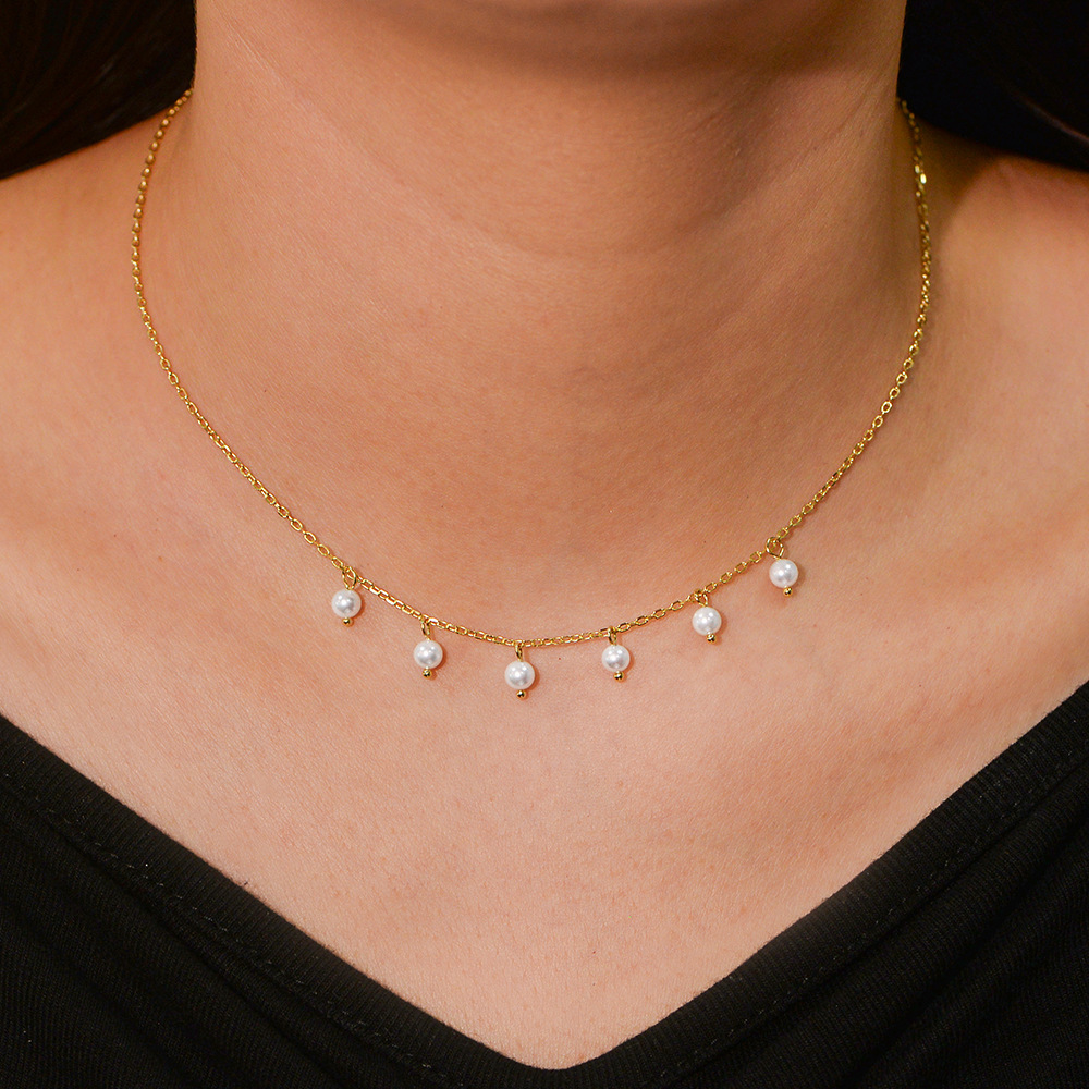 Niche Versatile Style Pure Sier Shell Pearl Necklace for Women High-end Elegant Temperament Collarbone Chain Jewelry for Women