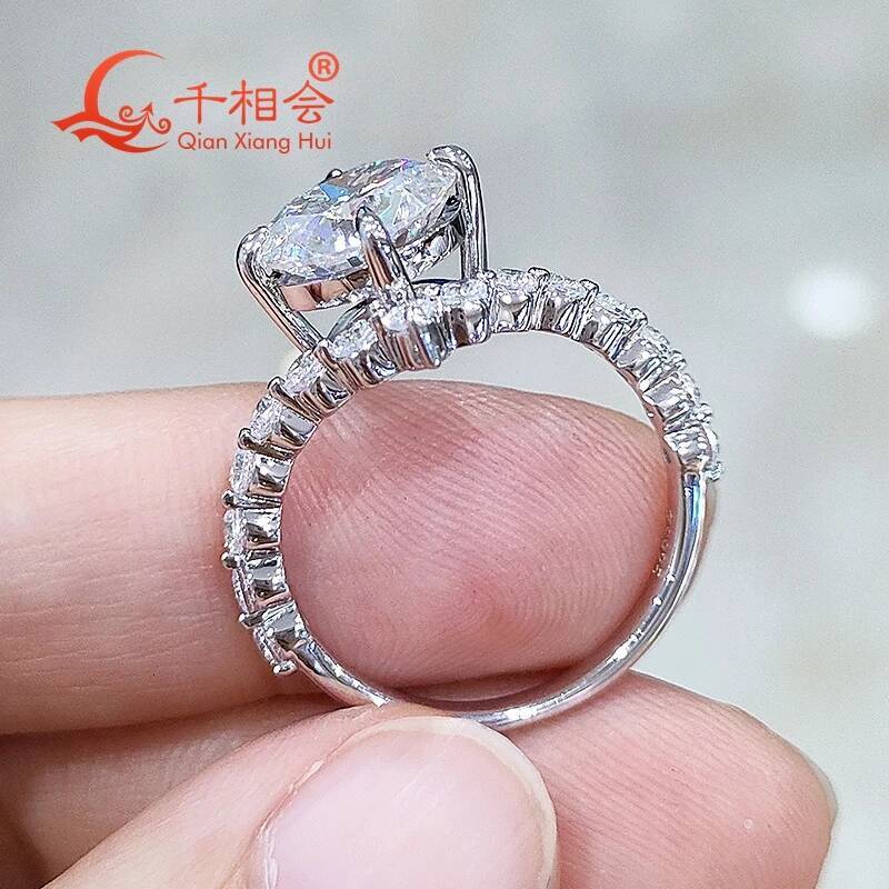 3ct 9mm round shape Irregular Sorting ring D vvs white moissanite S925 Sterling Silver Jewelry Engagement Ladies