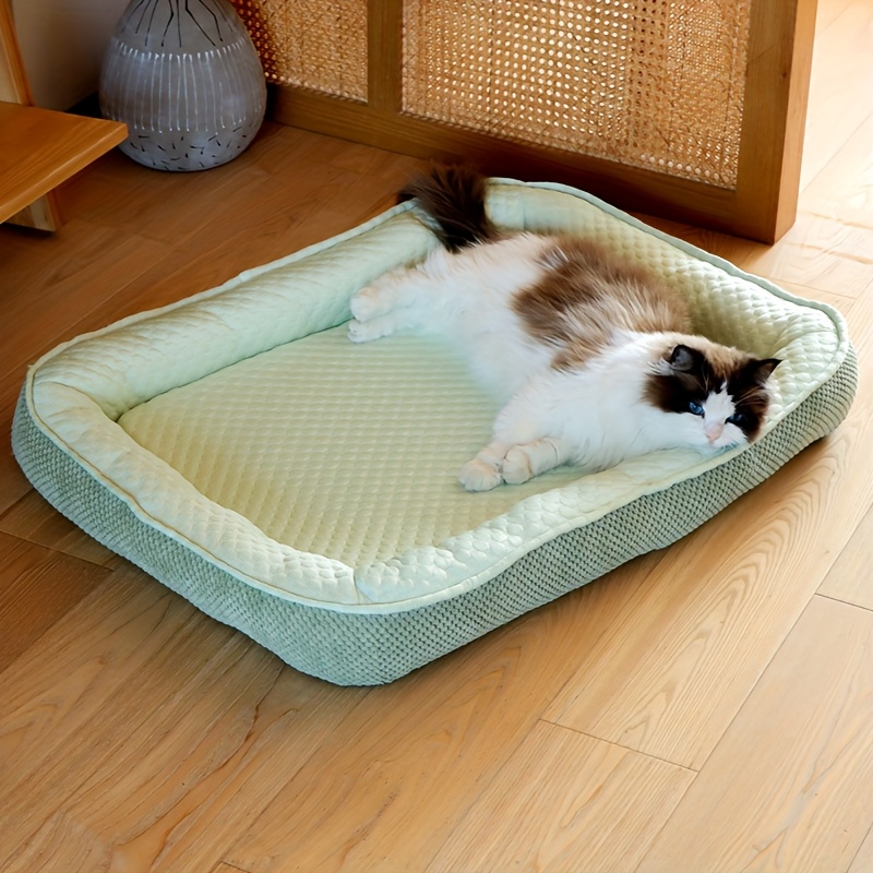 All Season Washable Dog Cat Cool Surface Bed Detachable Waterproof Pet Mattress with Pillow Edge Custom for Small/Medium/Large Pets Easy Clean Home De