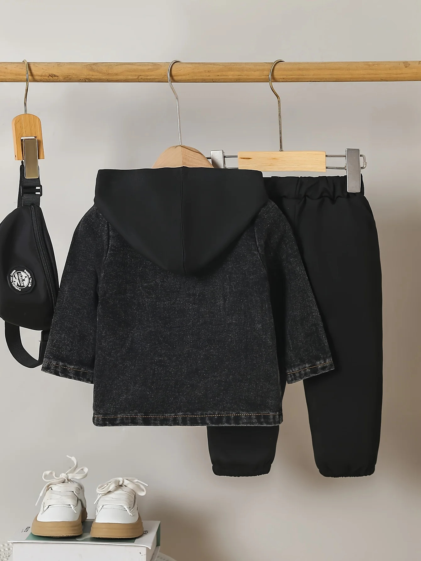 2-Piece Fall/Winter Baby Boy Trend Fashion Vintage Denim Jacket Casual Sports Sweatpants 2 Casual Outing Suit 250813