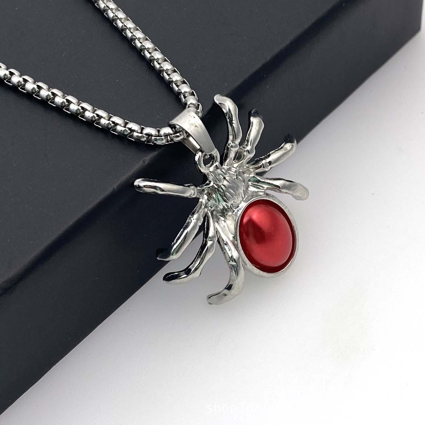 Gothic Dark Pendant Necklace Ins Style Personality Long Spider Collarbone Halloween Sweater Chain