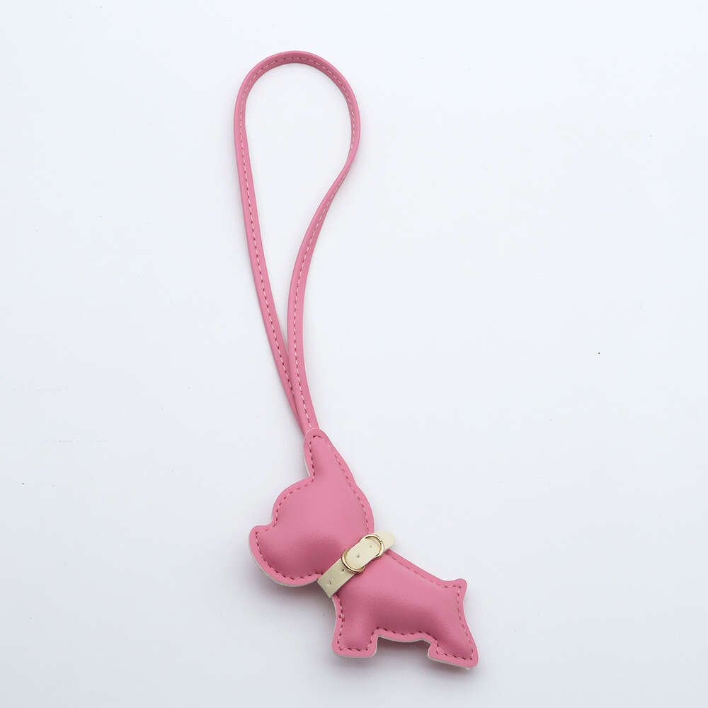 Hot Selling French PU Leather Bag Creative Bulldog Accessories Couple Puppy Car Hanging Ornament Pendant