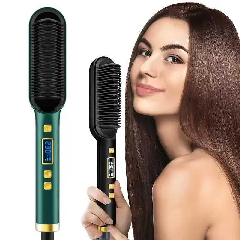 Hair Straightener Style LED Display Fast Heat Portable Electric Hair Straightener Comb Hair Straightener Curler Brush W250814