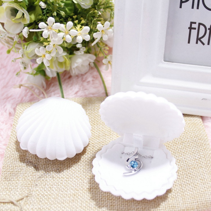 Jewelry Boxes 5Colors Velvet Shell Shape For Pendant Necklaces,Crown Star Ice Cream Shape For Rings Women Girl Luxury Wedding Engagement Gift Case Pac