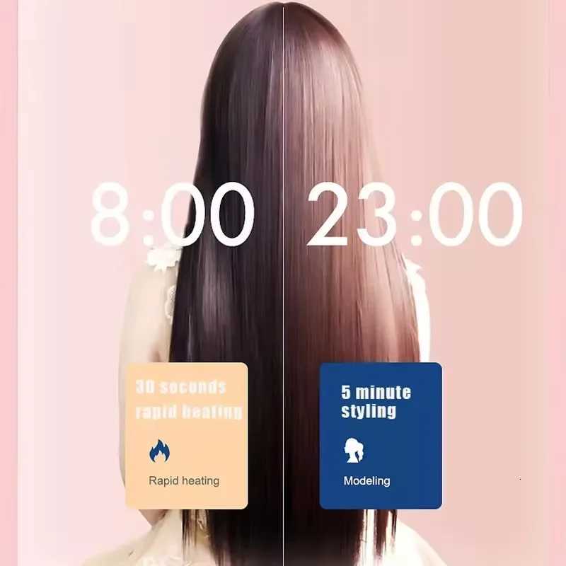 Hair Straightener Brush Multifunctional Straightener Comb for Women Negative Ion Anti-Scalding Dual Voltage Straightening Brush W250814