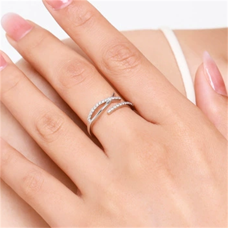 classic size adjustabel band rings designer for woman s925 sterling silver jewelry party 5A cubic zirconia luxury diamond 18k gold ring women valentin