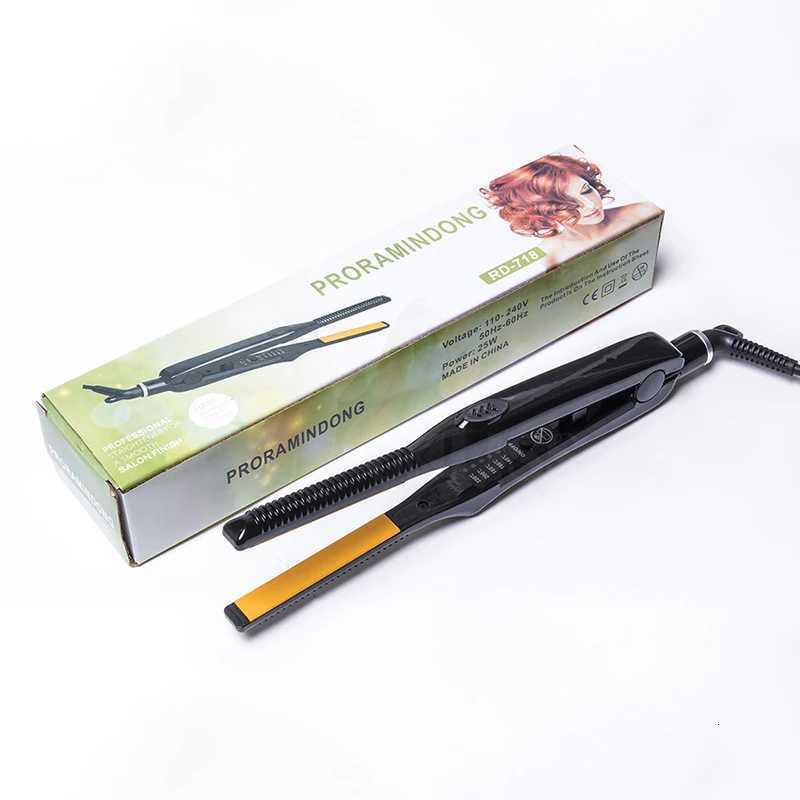 Professional Ceramic Flat Iron 2 in 1 Hair Straightener Short Hair Fluffy Pencil Hair Curler W250814
