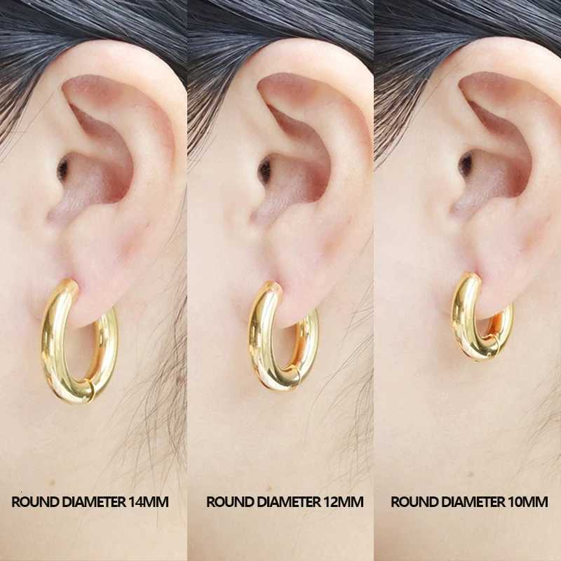 2pcs Stainless Steel Small Hoop Earrings Punk Hip Hop Circle Round Huggie Hoop Earrings for Women Men Ear Ring Ear Bone Buckle XJ250814