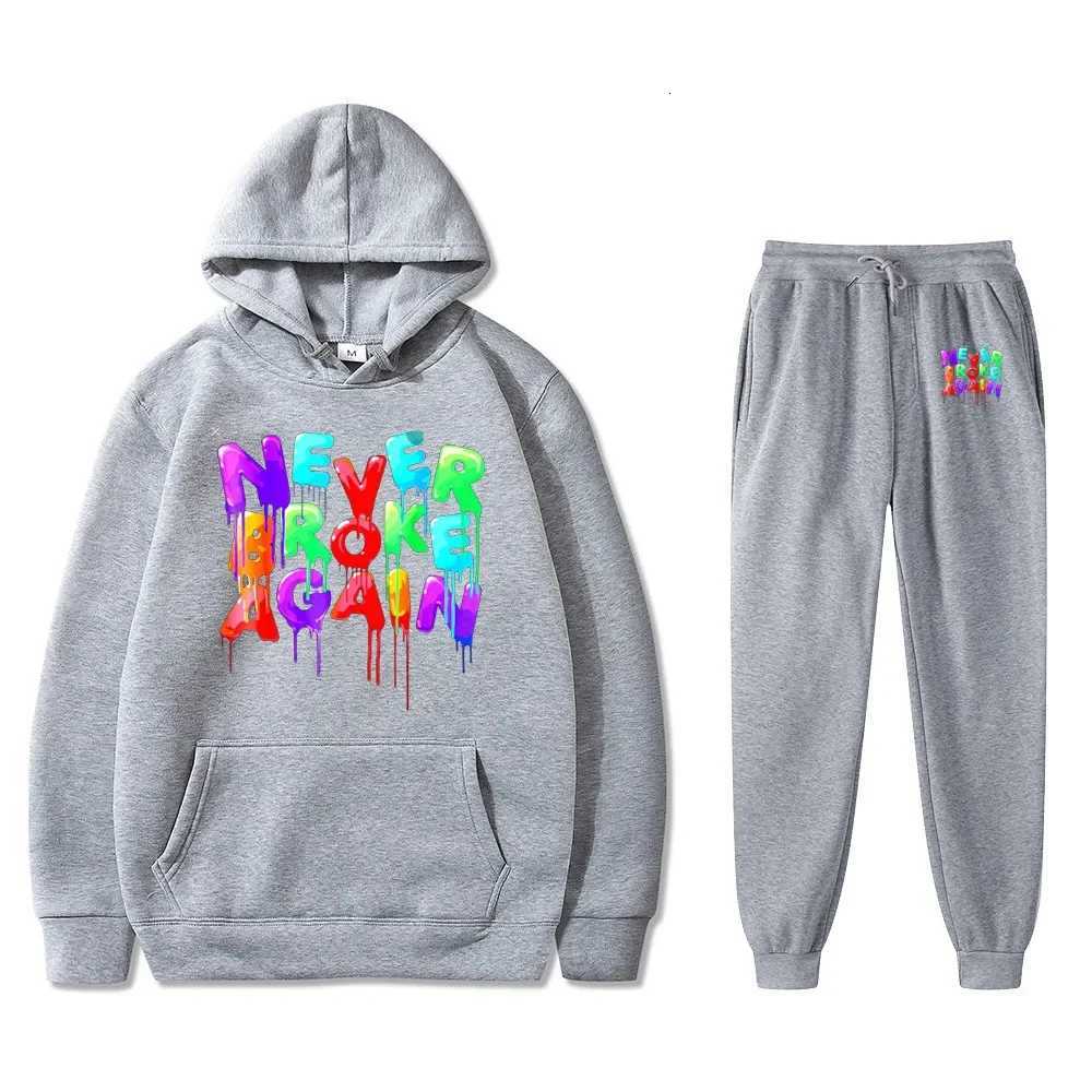 Youngboy Never Broke Again Hoodie 2PCS Sets Tracksuit Fashion Hip Hop Suit Sweatpants Men Women Hooded Sweatshirts Sport Pants W250814