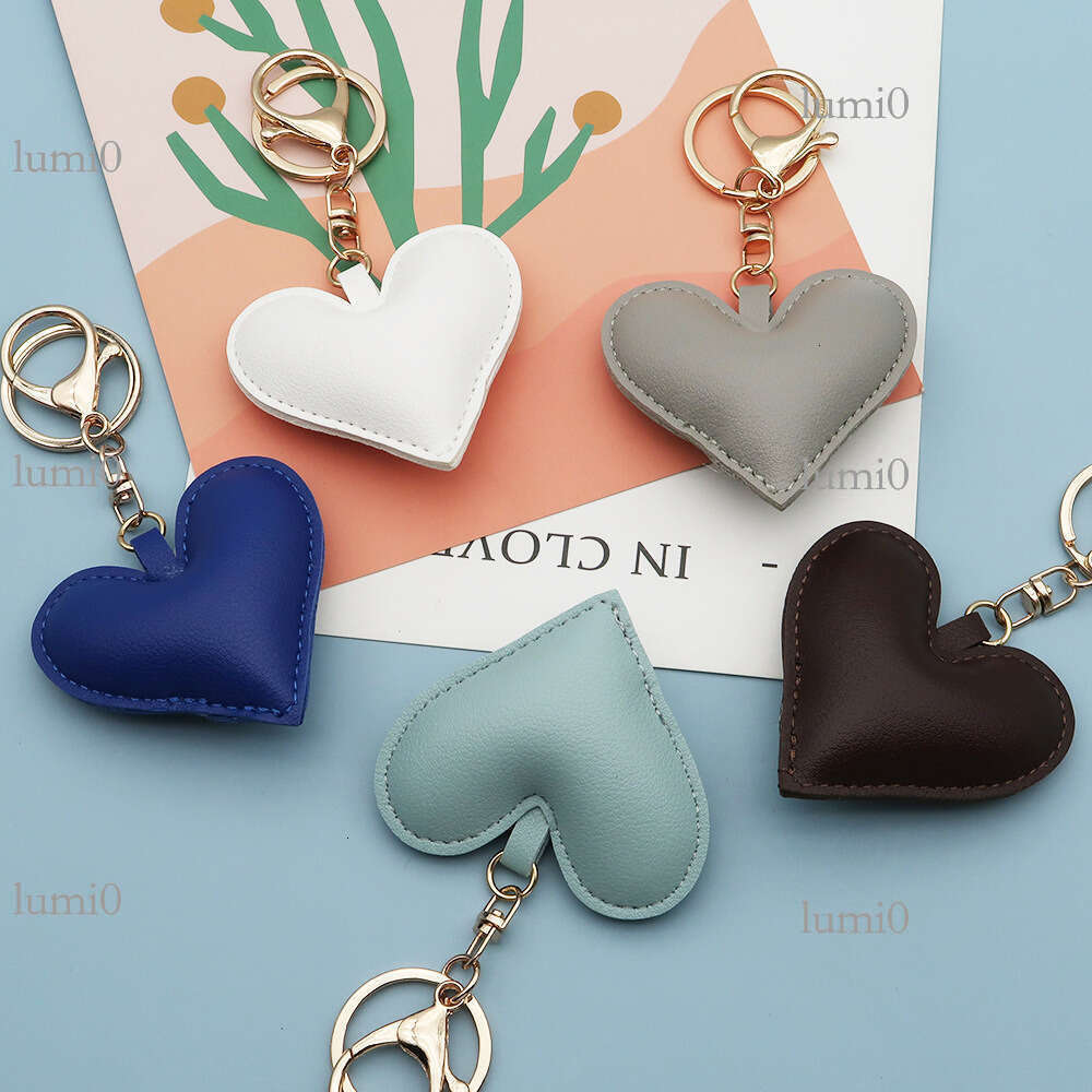 PU Simple Love Heart Couple Keychain Bag Pendant